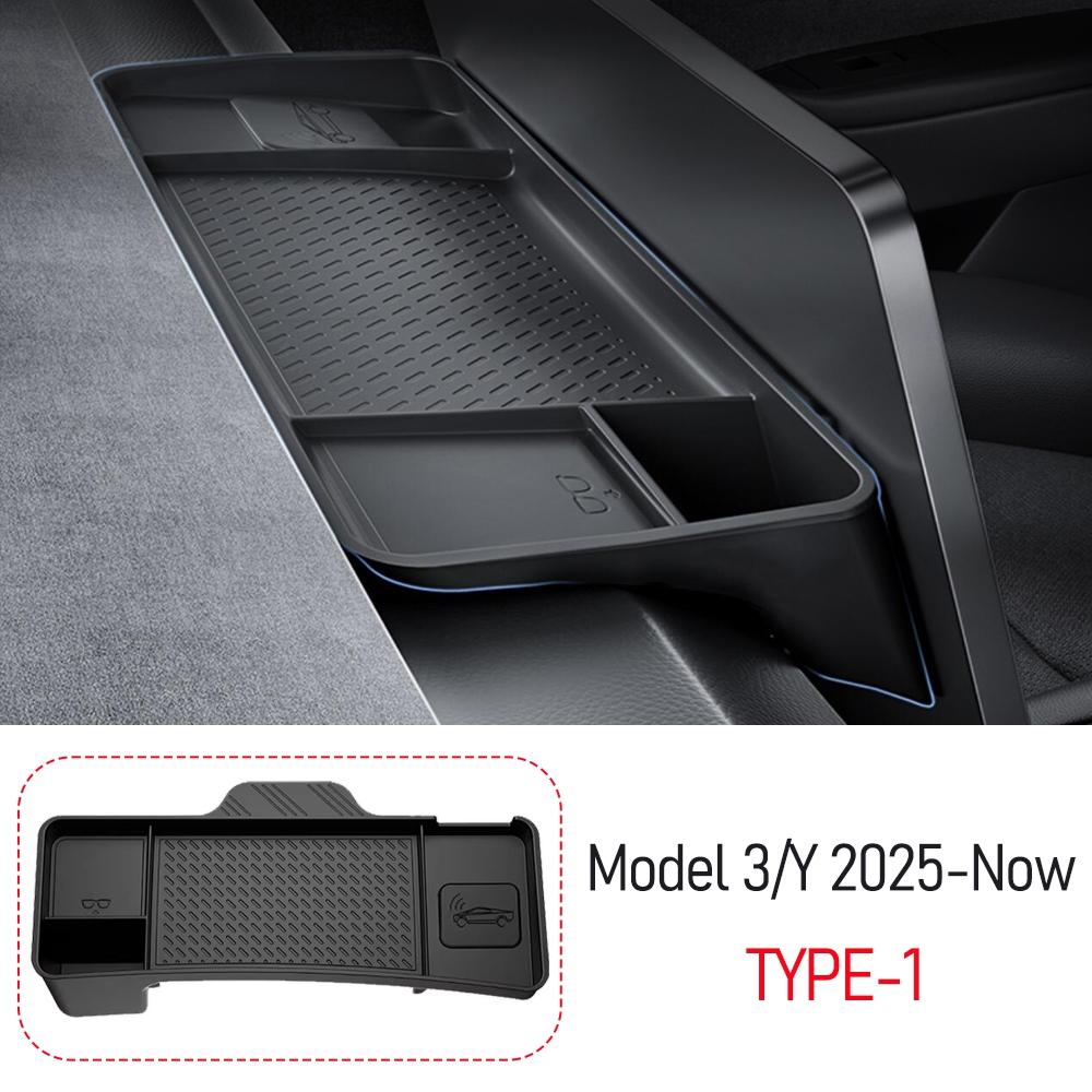 Для Tesla Model 3 Y 2025 2026 Органайзер для хранения на приборной панели, Контейнер для хранения в центральной консоли за экраном, Органайзер для приборной панели, Держатель для очков