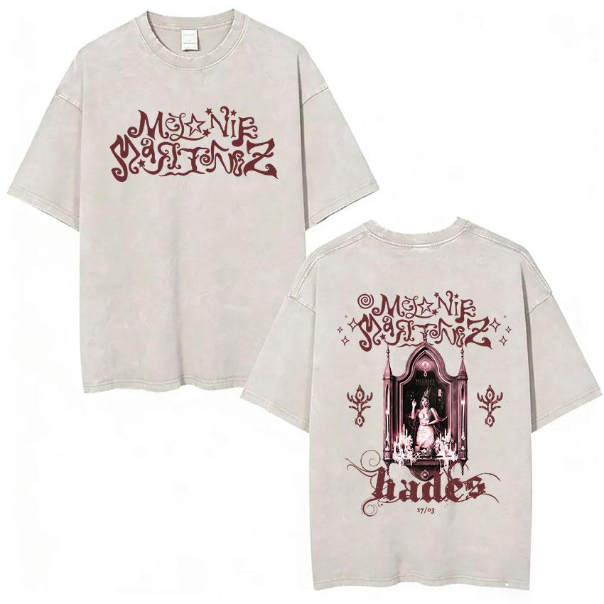 Vintage Washed Melanie Martinez Heads Album 2026 Fans Gift T Shirt Men Women Aesthetic Clothing Fashion Oversized Cotton T-shirt