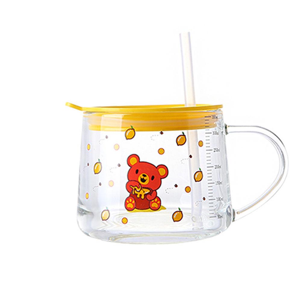 Милая чашка для воды, переносная, с рисунком животных, для детей, сменная, масштабированная, для общежития, кружка для молока, кофе, завтрака, соломенная кружка, посуда для напитков