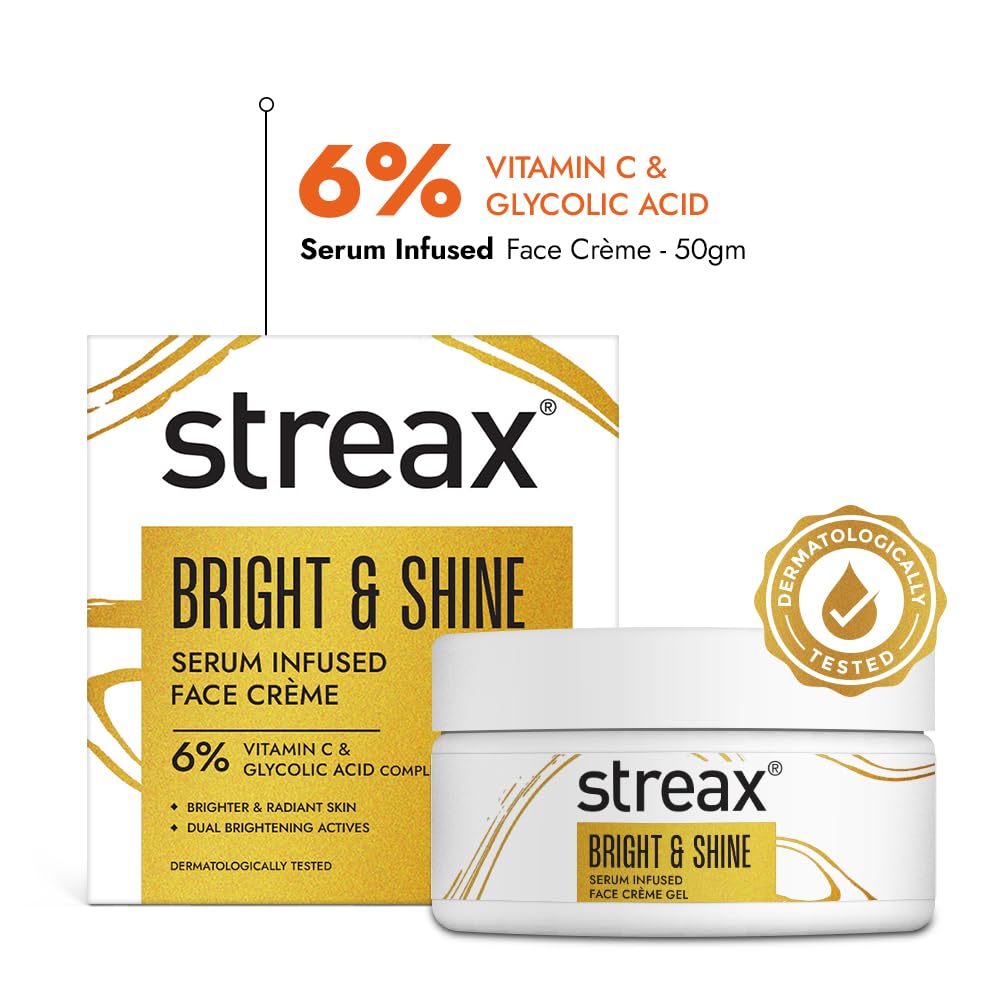 Streax Крем-гель для лица Bright & Shine 50 г для увлажнения, сияния и осветления кожи для ежедневного использования