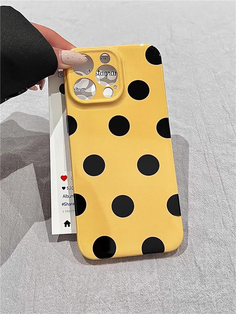 Корейский INS Белый Черный Горошек Чехол для Телефона для iPhone 17 16 15 Pro 14 13 Pro Max Модный Ударопрочный Милый Простой Мягкий Чехол-Крышка