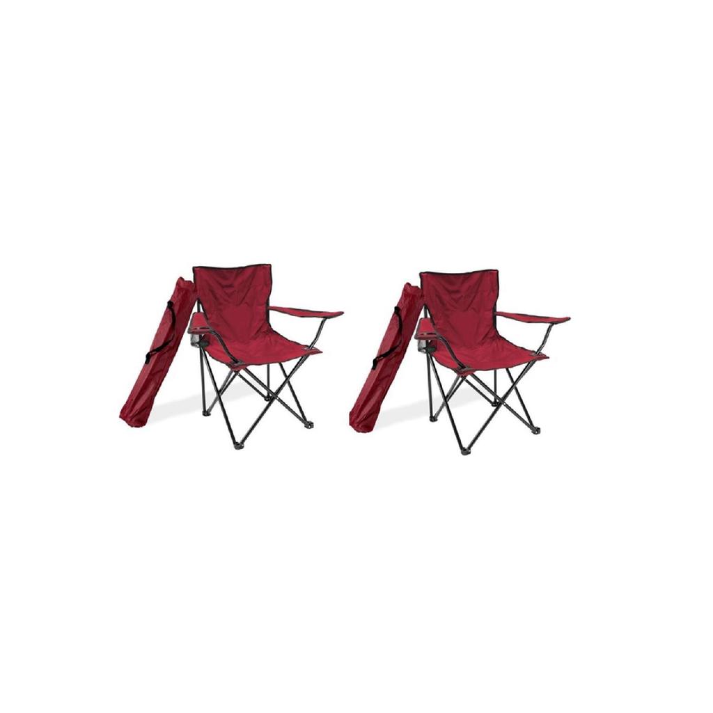 Camping Chair - Claret Red - 2 Pcs