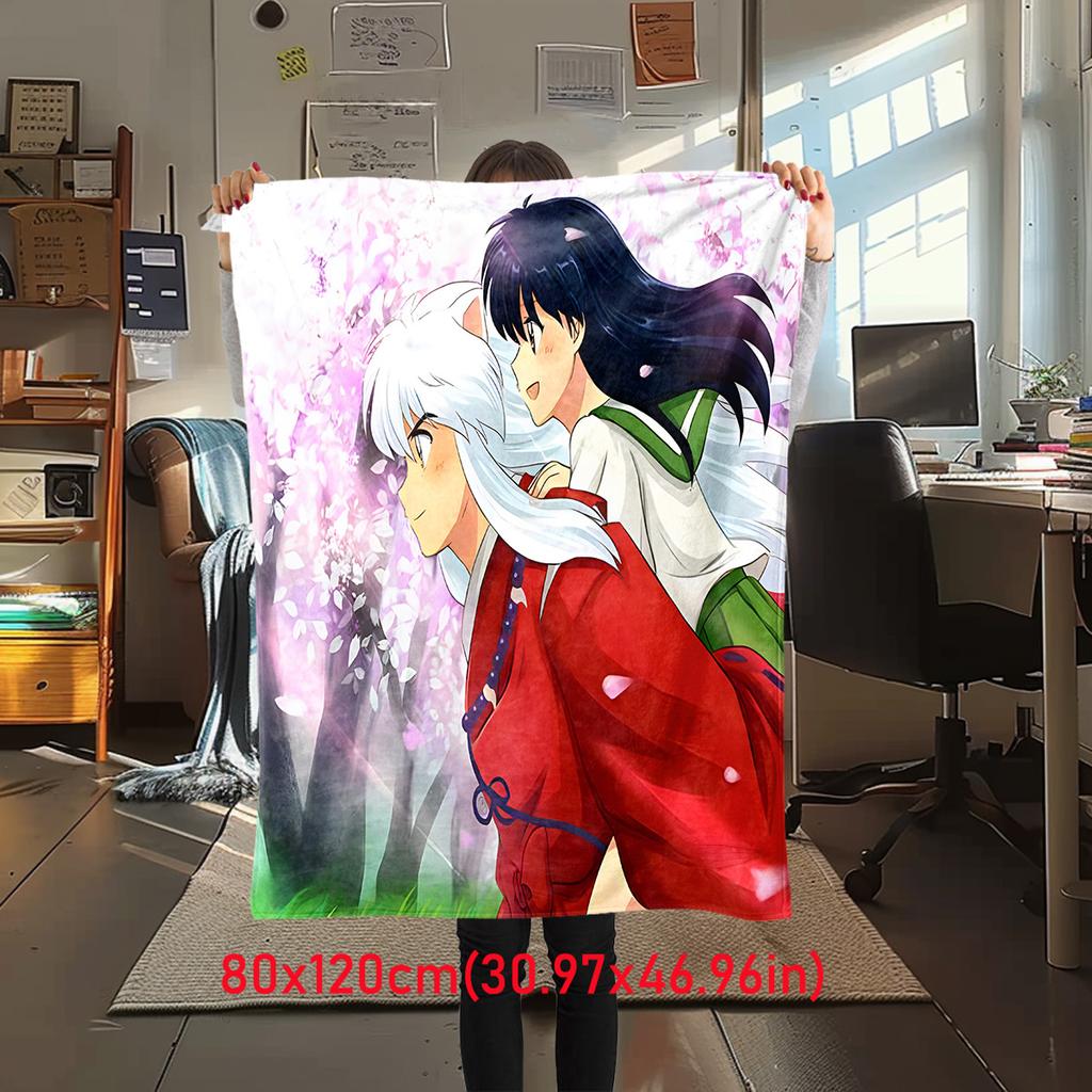 Inuyasha Plush Blanket Soft Comfortable All Seasons blanket Sofa Office Naps blanket Outdoor Travel throw Perfect Gift