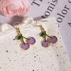 Small Fresh Cherry Earrings Women'S Niche Design Simple Temperament Dripping Oil Love Stud Earrings