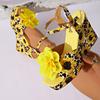 2025 Summer Large Size New Fashion Flower Wedge Sandals Women Wear One Word Platform Sandals Women