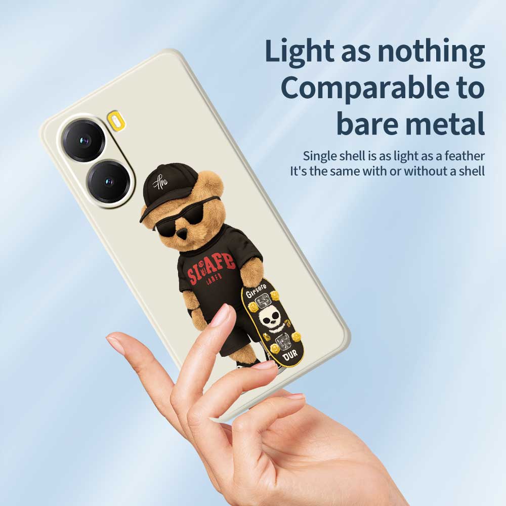 For Xiaomi Redmi Turbo 4 5G/Poco X7 Pro 5G Case Cool Bear Pattern Printing Straight Edge TPU Phone Back Cover