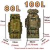 Профессиональный большой альпинистский рюкзак 80л/100л, водонепроницаемый, для туризма, кемпинга, путешествий