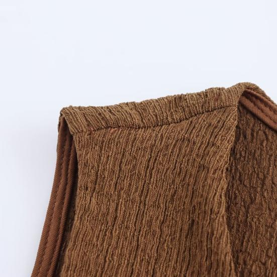 Жилет Топ для женщин Винтажный укороченный топ с V-образным вырезом на пуговицах Жилет Ретро Повседневный кардиган без рукавов