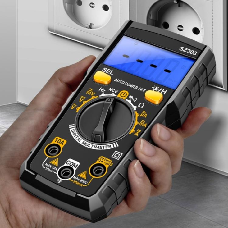 Ручной цифровой мультиметр Цифровые подсветки Амперметр Вольтметр Ом Вольтаж Тестер Измеритель для электрика