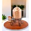 5 Litre Hammered Water Dispenser (Matka/Pot) Container Pot with 1 Copper Glass and Stand Pure Copper and Ayurvedic Health Benefits (5000 Ml)