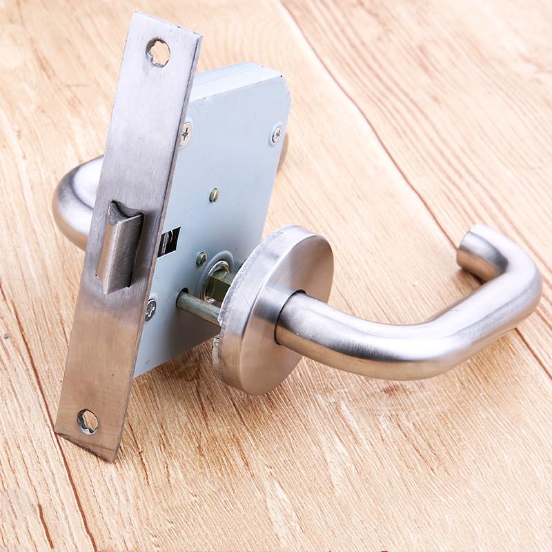 Stainless Steel Round Tube Handle Door Lock Fire Exit Fire Door Lockset Store Entrance Door Lock Home Balcony Door Lock Hardware