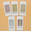 Cake Candle Electroplated Gold Silver Metal Texture Long Rod Retro Pencil Birthday Party Colorful Candle