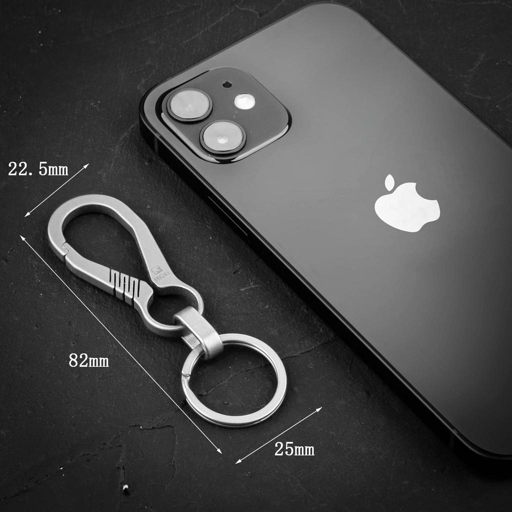 TISUR карабин титановый брелок цепочка маленький стильный автомобильный дом брелок мужской (Карабин серый/Ti-B)