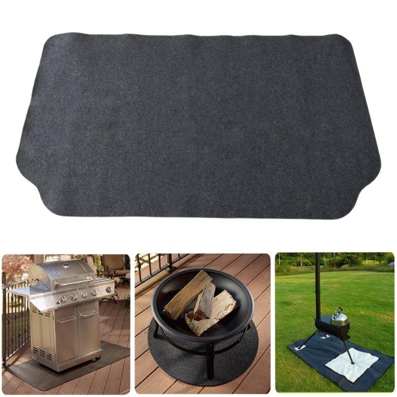 Under Grill Mat Heat Resistant Deck Protective Mat Outdoor Fireproof Grill Pads for Charcoal Gas Grills and Smokers