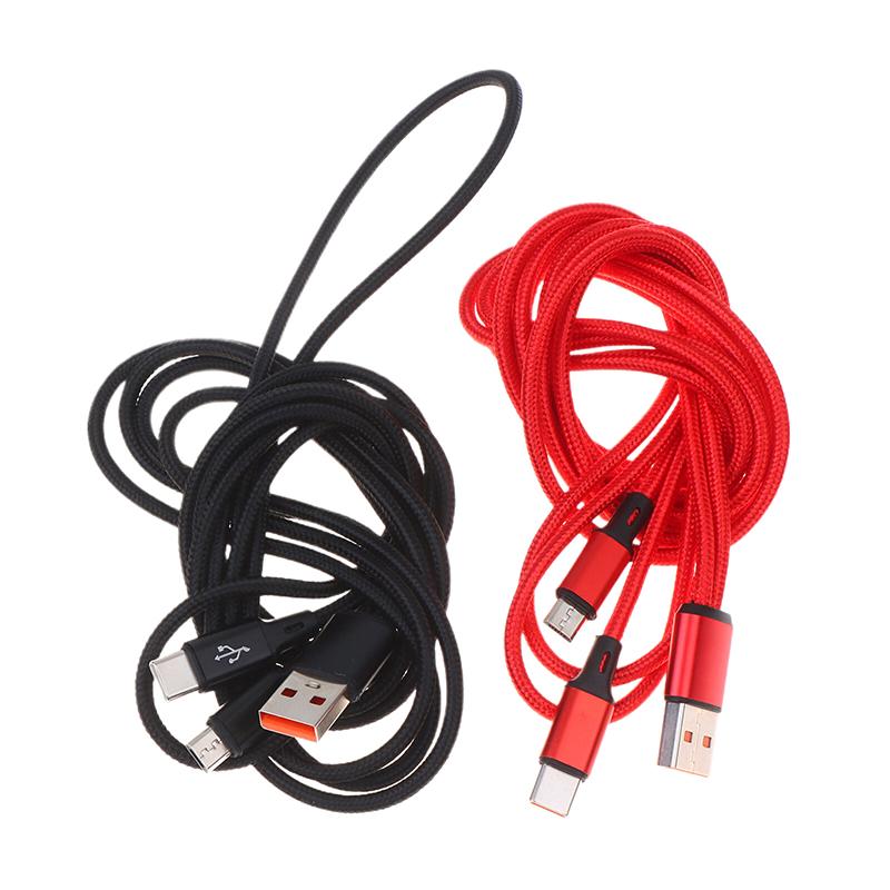 Быстрый зарядный кабель USB C 2-в-1, 5A, Y-разветвитель, Micro USB, дата-кабель для телефонов Android, планшетов, использования в автомобиле, в путешествиях