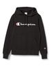 Hoodie Brushed Classic Script Logo Print Hooded Sweatshirt Black XL [Champion] (Old Model) Sweatshirt, Lining, C3-L122 Men's