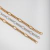 Stainless steel hot-selling 1:1NK chain six-sided grinding embossed bracelet personalized light luxury hip-hop atmosphere Cuban jewelry
