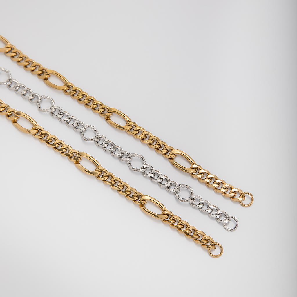 Stainless steel hot-selling 1:1NK chain six-sided grinding embossed bracelet personalized light luxury hip-hop atmosphere Cuban jewelry