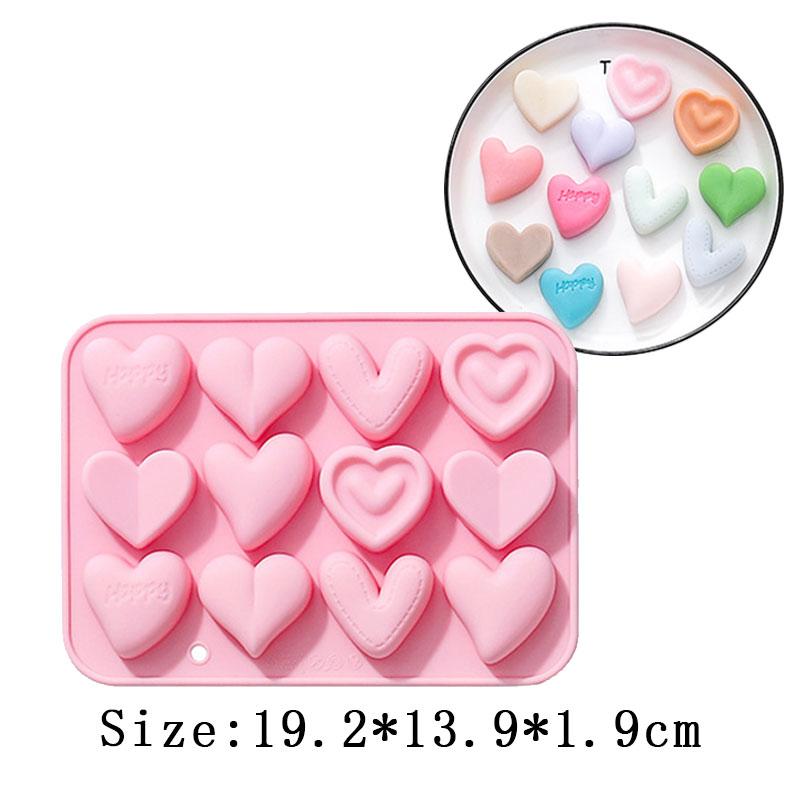 Porous Love Silicone Chocolate Baking Mold Heart Candy Jelly Ice Mould Cake Decor Soap Candle Making Tool Valentine's Day Gifts