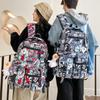 Large Capacity Student School Bag Graffiti Print Men's Backpack Women's Sports Backpack