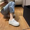 White Shoes for Women Spring and Summer New Biscuit Shape Shoes Women's Versatile Thick-Soled Niche Casual Shoes for Students Muffin Sneakers Women