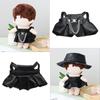 Doll Overalls 20cm Doll Overalls PU Leather Jacket Plush Doll's Clothes Doll Outfit Accessories