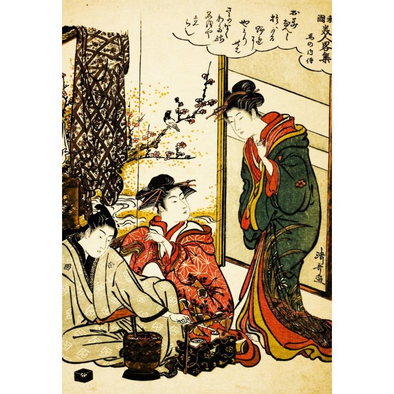 Japanese Geisha Illustration Poster Print Sexy Women Ukiyo E Canvas Painting Antique Asian Wall Art Living Room Home Decor Gifts