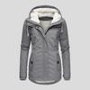 Women's Autumn and Winter Temperament Commuter Medium-length  Jacket Hooded Warm Solid Color Tops