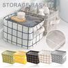 Rectangular Fabric Basket Storage Basket Portable Waterproof Bath Basket Sundries Basket Desktop Storage Basket Blue Storage Basket