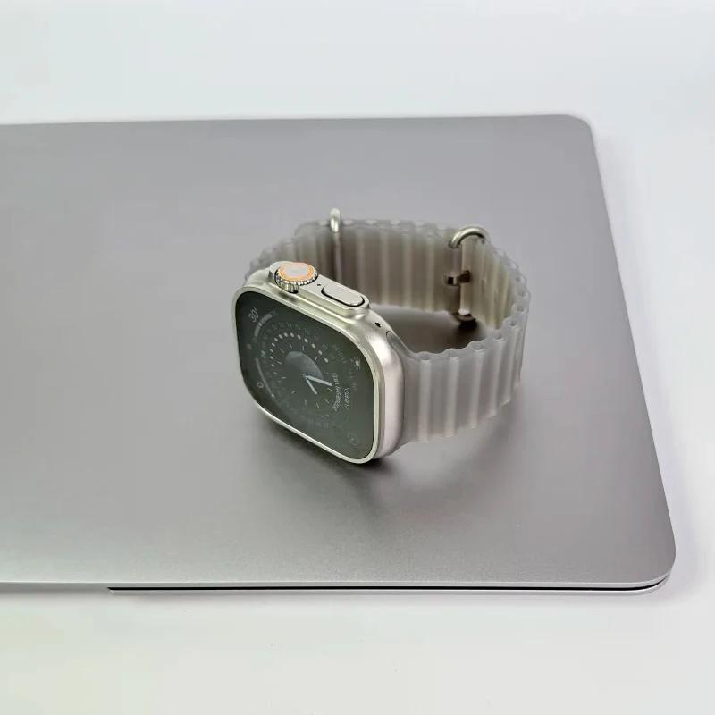 Оригинал 1:1 Полупрозрачный черный Ocean Band для Apple Watch Ultra4 Ремешки 49/44/40/45/41/42/46мм Браслет IWatch 12 11 10 9 SE 8 7