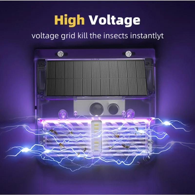 Светодиодная солнечная лампа от комаров, уличная водонепроницаемая лампа высокого напряжения на солнечной энергии, садовая лампа для защиты балкона, репеллент для борьбы с вредителями