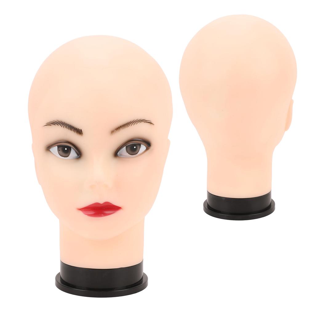 Женская лысая голова манекена из ПВХ для париков, обучения изготовлению шляп, очков, дисплея, профессиональной косметики