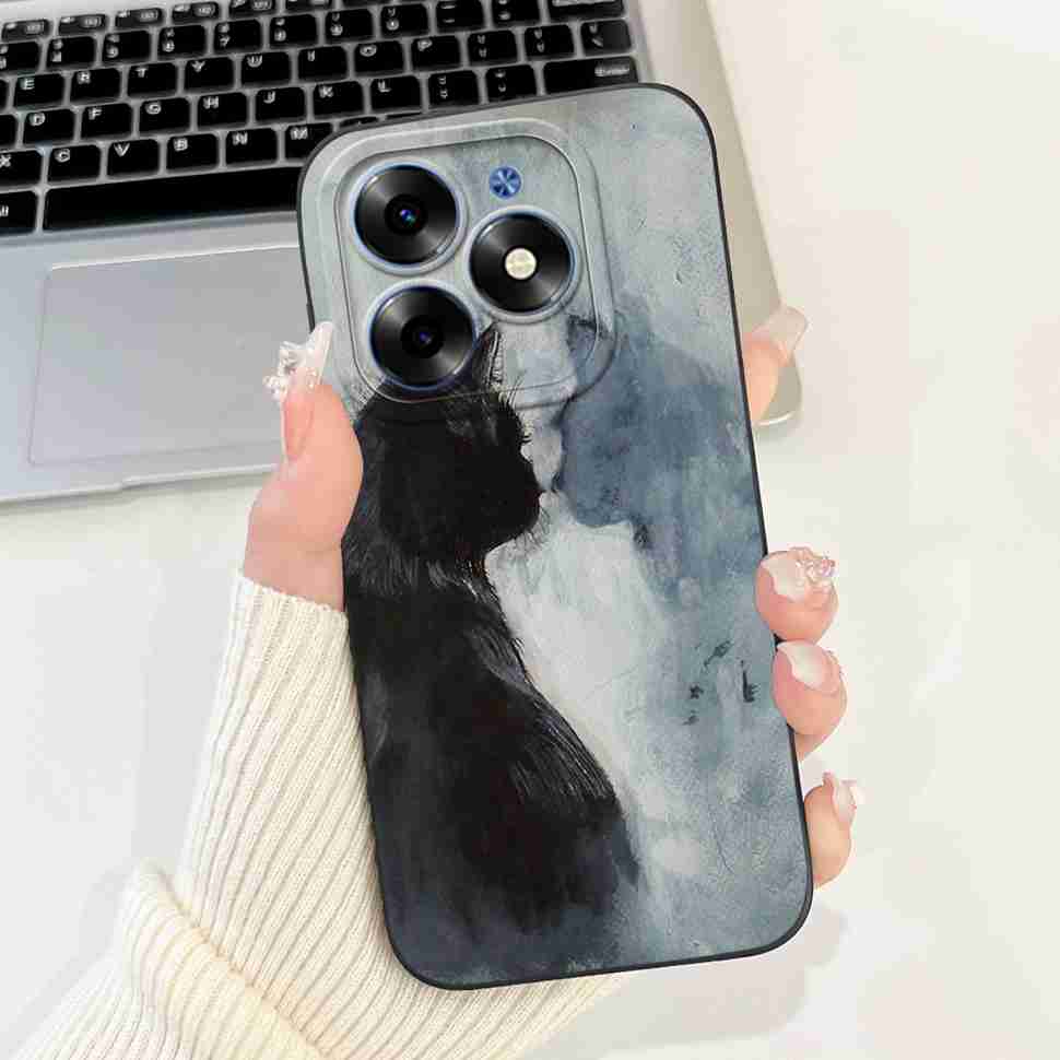 Розовый Кот Для Tecno Spark Go 2024 Чехлы BG6 Мягкий Силиконовый Чехол Для Tecno Spark 20 Spark20 SparkGo 2024 Корпус Чехол Для Телефона