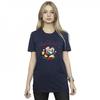 Womens/Ladies Mickey Mouse Mickey Minnie Christmas Cotton Boyfriend T-Shirt