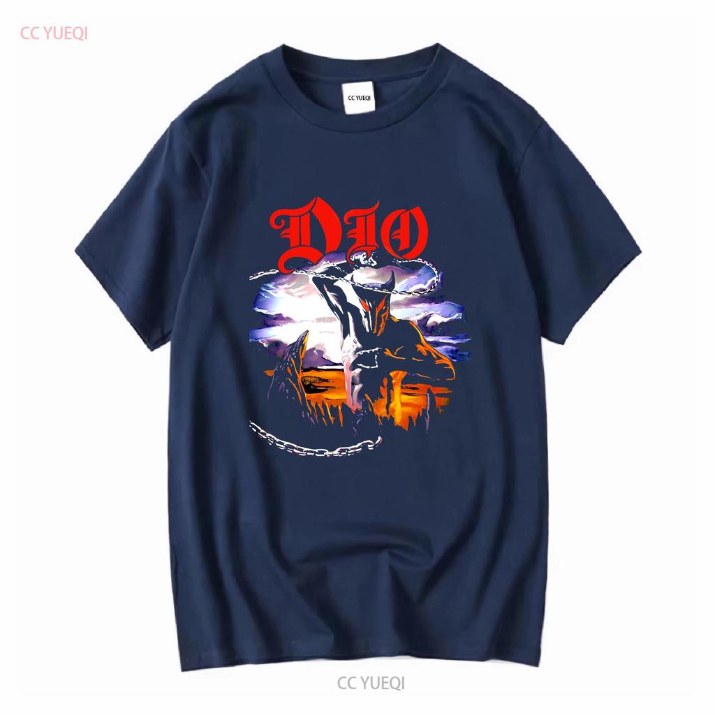 Dio Devil Whipping Chain Men's T Shirt Holy Diver Album Heavy Metal Rock Band vintage Washed homme graphic Versatile Casual