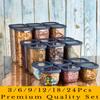 Advantage Kitchen Food Storage Box Organizer Container Set Vacuum Cover For Dried Legumes Spices Airtight and Lightproof Anthracite Square
