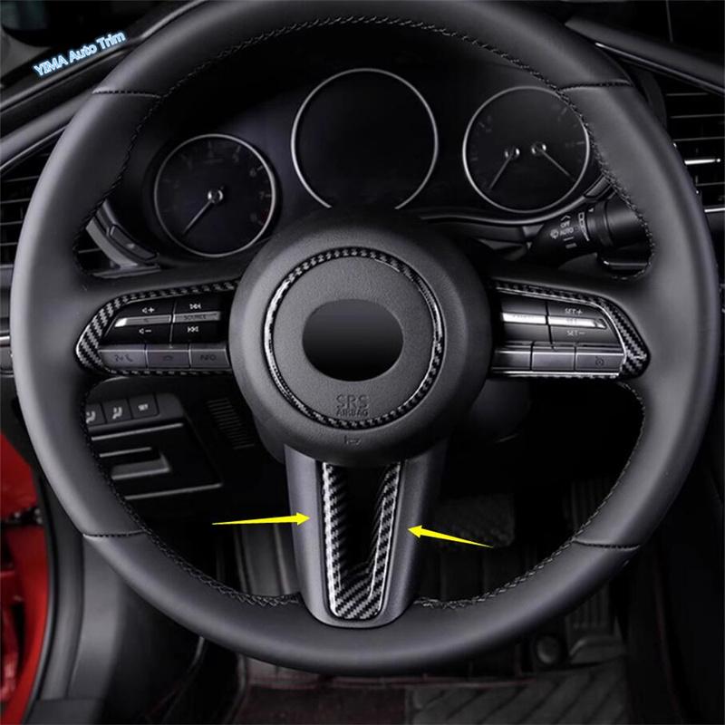 ABS Carbon Fiber Look / Red Car Steering Wheel Decoration Panel Cover Trim Fit For Toyota Corolla Cross  - 2025 Accessories