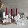 Cartoon Rabbit Candlestick Molds Handmade Bunny Tealight Molds  Home Table Decoration