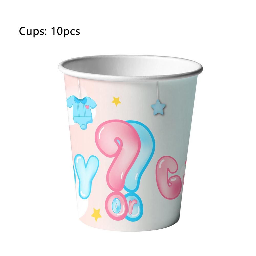 51 шт. принадлежности для вечеринки с указанием пола ребенка с тарелками, чашками, салфетками и скатертью