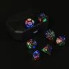 7 шт./компл. светодиодные игральные кости Type-C перезаряжаемые RGB светящиеся многосторонние игральные кости D4 D6