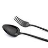 24Pcs Christmas Dinnerware Set Stainless Steel Tableware Knife Fork Dessert Spoon Flatware Black Western Kitchen Cutlery Gift