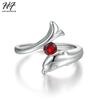 Trendy Birthstone Rings for Women New Design Dolphins Style Silver Plated 9 Colors Wedding Engagement Xmas Fashion Jewelry R788