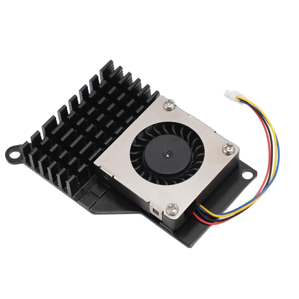Для RasPi 5 Активный кулер 4-контактный разъем Стабильная работа Алюминиевый сплав Активный охлаждающий вентилятор Черный
