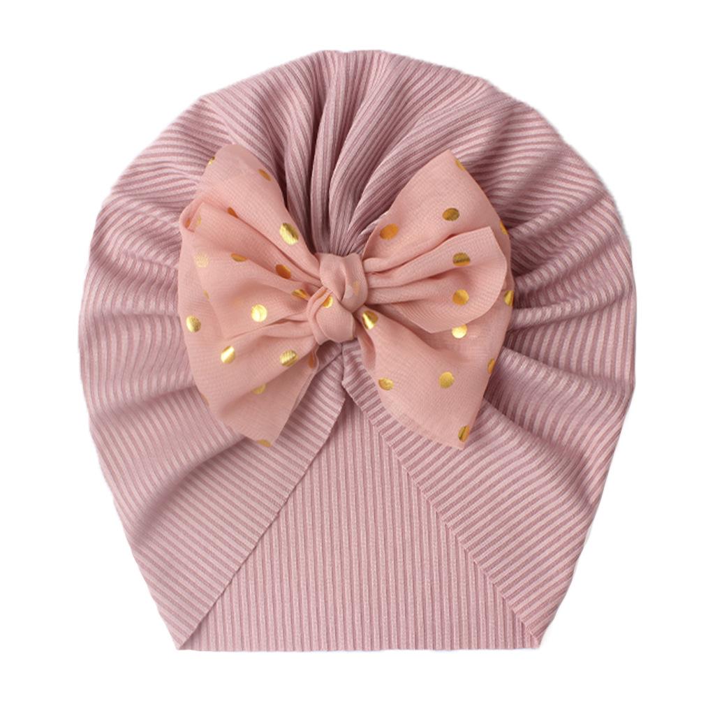 Cotton Baby Hat Solid Color Big Bow Baby Girls Beanie Cap Toddler Kids Baby Boy Headwrap Caps Accessories