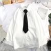 Белая рубашка с длинным рукавом, женская осенняя свободная униформа JK с отложным воротником, студенческая блузка, винтажный топ большого размера, женские блузки