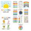 New Calming Corner Posters 12 Pieces Mental Health Posters Classroom Emotions Chart Wall Art for Daycare Library Program Space