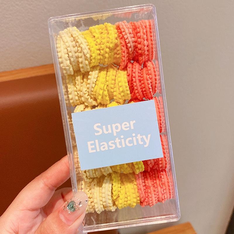 50pcs/box Candy Colored Hair Loop Children Not Harmful High Ponytail Headband Girls Elastic Rubber Band Hair Styling Accessories