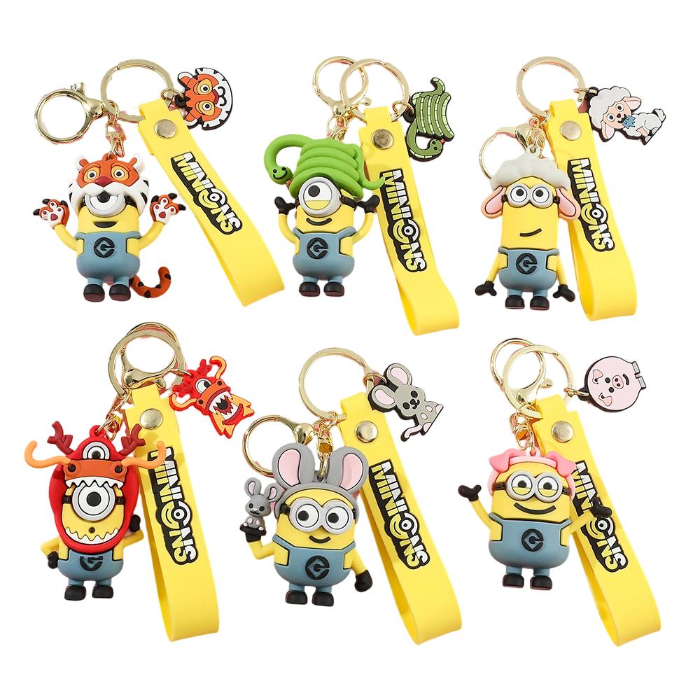 Kawai Zodiac Series Minions Figurines Toys Keychain 3D Despicable Minions Action Figures Classic Toys Xmas Gifts for Children