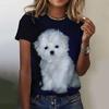 New Kawaii Cartoon Dog Print T-shirt  For Women Plus Size Top Women's Trending Clothing Fashion Short Sleeve Shirt Crew Top