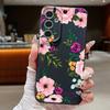 Ударопрочный чехол с цветочным принтом для телефона Samsung S25 Ultra S24 FE S23 S22 A56 A36 A55 A16 A26 A35 Тонкий матовый кожаный чехол-бампер из ТПУ с текстурой